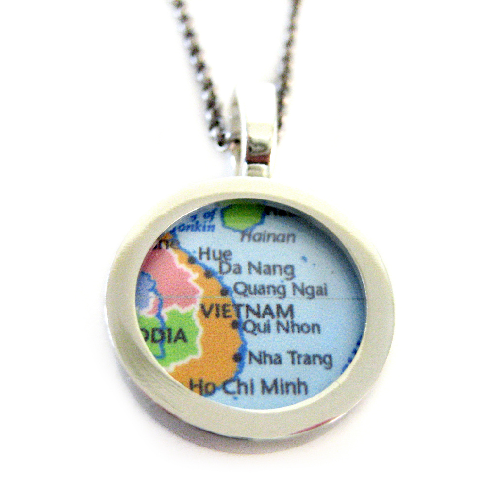 Vietnam Map Pendant Necklace 30$